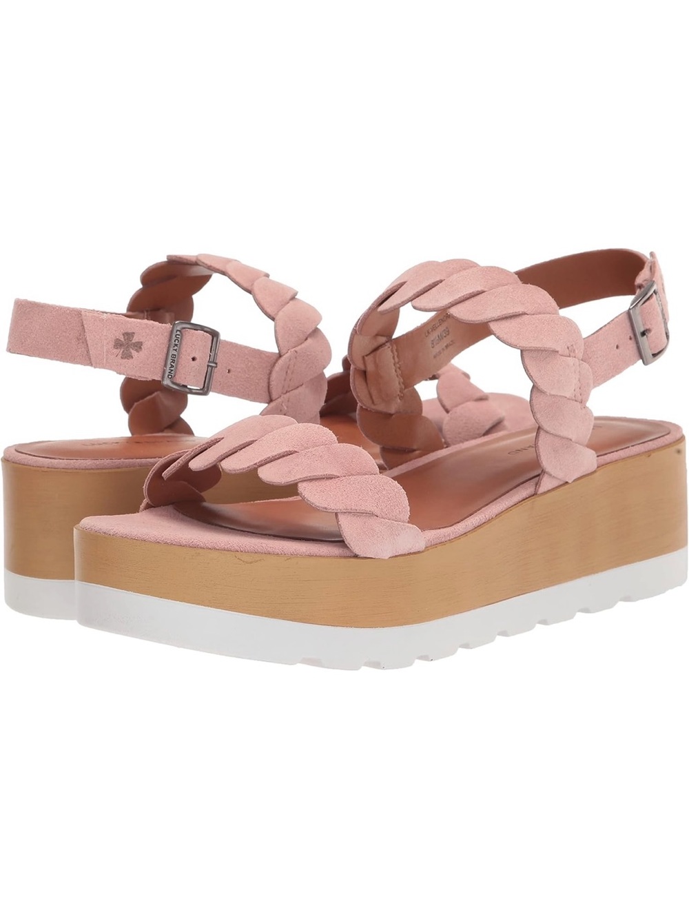 Lucky Brand Blush Pink Braided Platform Sandals